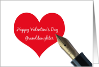 Granddaughter Valentines Day Red Heart Message card