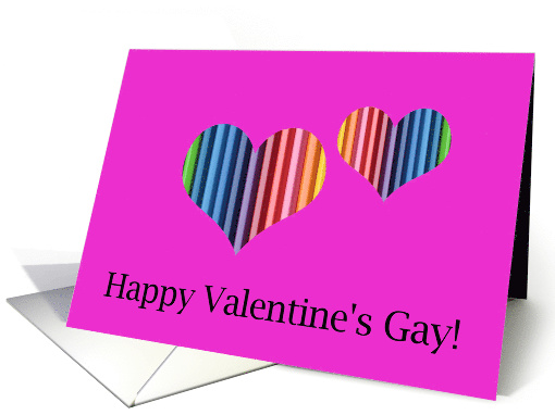 Happy Valentines Gay Rainbow Hearts card (745341)