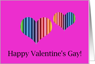 Happy Valentines Gay Rainbow Hearts card