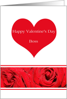 Boss Red Heart Rose Valentines Day card