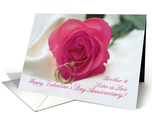 Brother & Sister in Law Pink Rose & Ring Valentines Day... (754040)