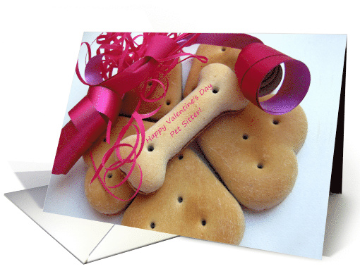 Happy Valentine's Day Pet Sitter - Dog Biscuits card (755630)