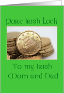 Mom and Dad Pure Irish Luck St. Patrick’s Day card