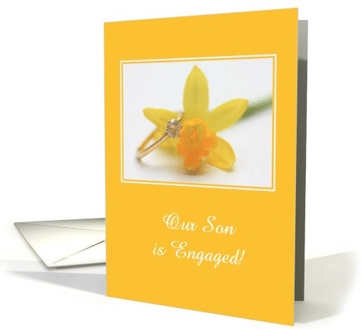 engagement of son announcement - daffodil spring engagement card