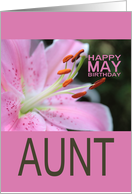 Aunt Happy May Birthday Tigerlily May Birth Month Flower card