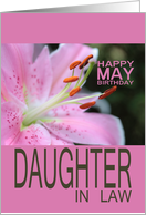 Daughter in LawHappy May Birthday Tigerlily May Birth Month Flower card