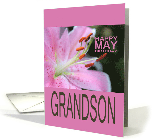 Grandson Happy May Birthday Tigerlily May Birth Month Flower card