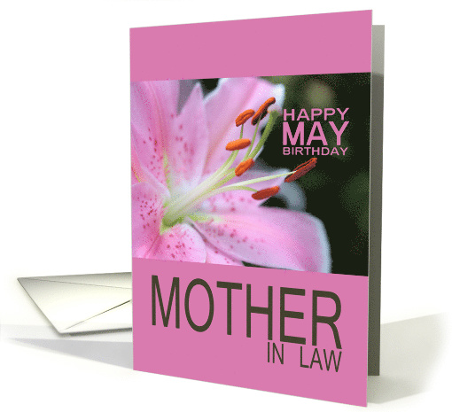 Mother in Law Happy May Birthday Tigerlily May Birth Month Flower card