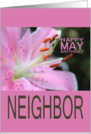 Neighbor Happy May Birthday Tigerlily May Birth Month Flower card