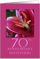 70th Wedding Anniversary Invitation Card - Pink Lily card