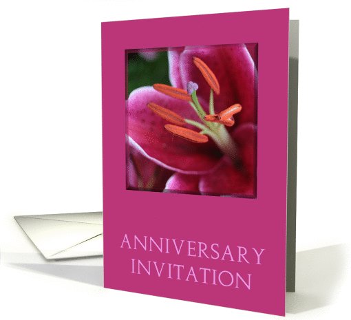 Wedding Anniversary Invitation Card - Pink Lily card (774099)
