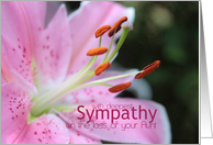 Aunt Pink Lily Sympathy card