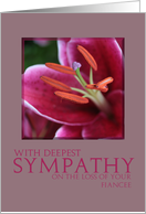 fiancee Pink Lily Sympathy card