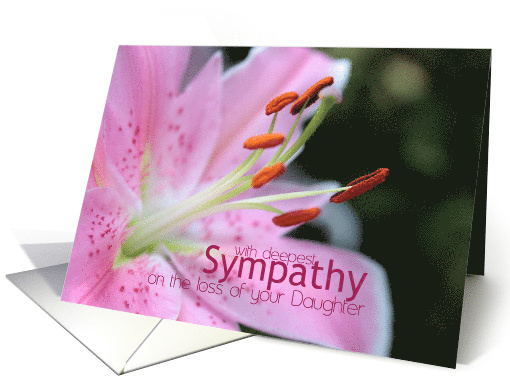 Daughter Pink Lily Sympathy card (778707)