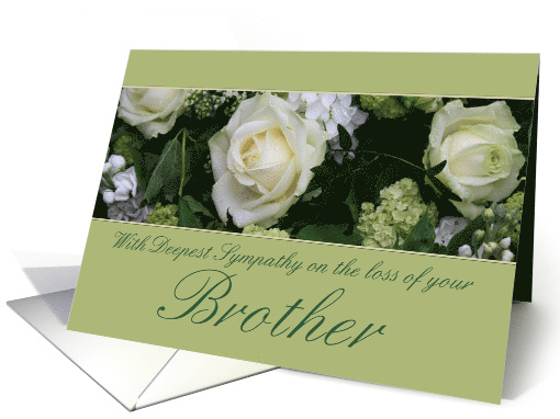 Sympathy on Loss of Brother White Rose card (778807)