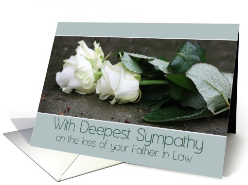 father in law White rose Sympathy card (779751)