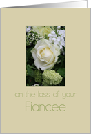 Fiancee White rose Sympathy card