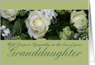 granddaughter White rose Sympathy card