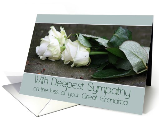 great grandma White rose Sympathy card (779834)