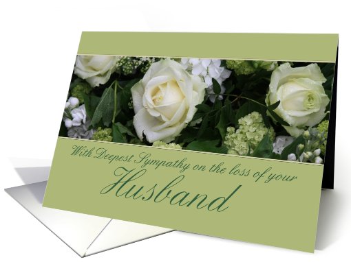 Husband White rose Sympathy card (779880)