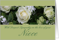 niece White rose Sympathy card