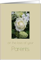 parents White rose Sympathy card