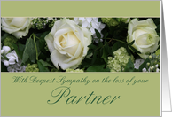 partner White rose Sympathy card