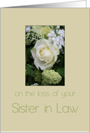 sister in law White rose Sympathy card