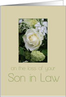 son in law White rose Sympathy card