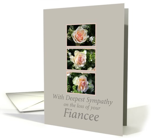 fiancee three pink roses Sympathy card (779977)