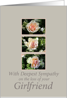 girlfriend three pink roses Sympathy card