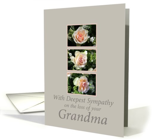 grandma three pink roses Sympathy card (779982)