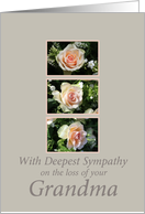 grandma three pink roses Sympathy card