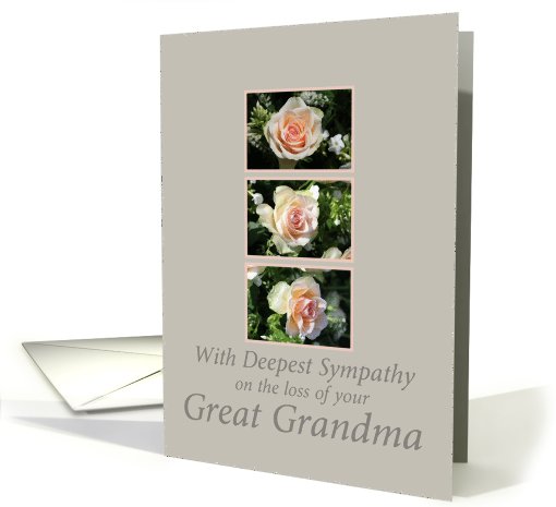 great grandma three pink roses Sympathy card (779987)