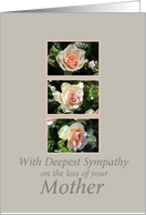 mother three pink roses Sympathy card