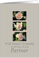 partner three pink roses Sympathy card