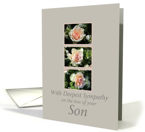 son three pink roses Sympathy card (780014)