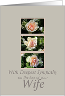 wife three pink roses Sympathy card