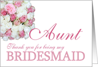 Aunt Bridesmaid Thank you - Pink and White roses card