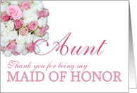 Aunt Maid of Honor Thank you - Pink and White roses card