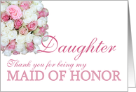 daughter Maid of Honor Thank you - Pink and White roses card