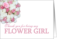 Flower Girl Thank you - Pink and White roses card
