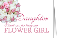Daughter Flower Girl Thank you - Pink and White roses card