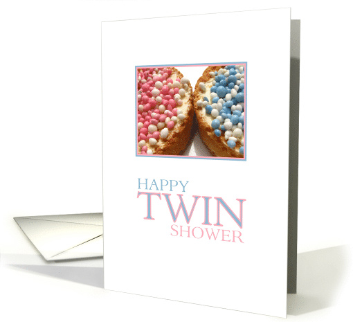 Happy Twin Shower Boy and Girl Twin Baby Shower Gift card (796274)