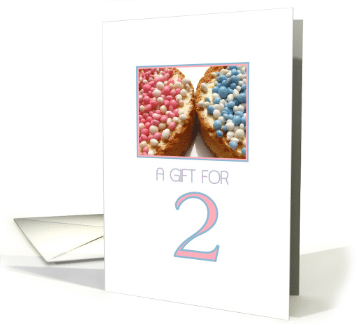 Gift for 2 Boy and Girl Twin Baby Shower Gift card (796275)
