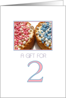 Gift for 2 Boy and Girl Twin Baby Shower Gift card