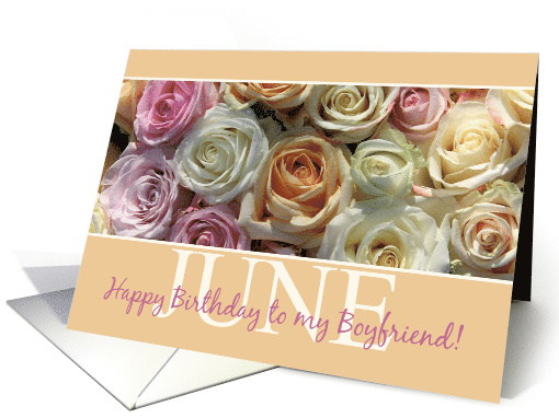Boyfriend Happy June Birthday Rose June Birth Month Flower card