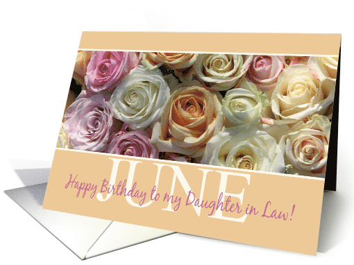 Daughter in Law Happy June Birthday Pastel Roses Birth... (797840)