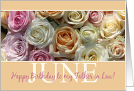 Father in Law Happy June Birthday Pastel Roses June Birth Month Flower card