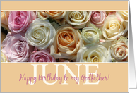Godfather Happy June Birthday Pastel Roses June Birth Month Flower card